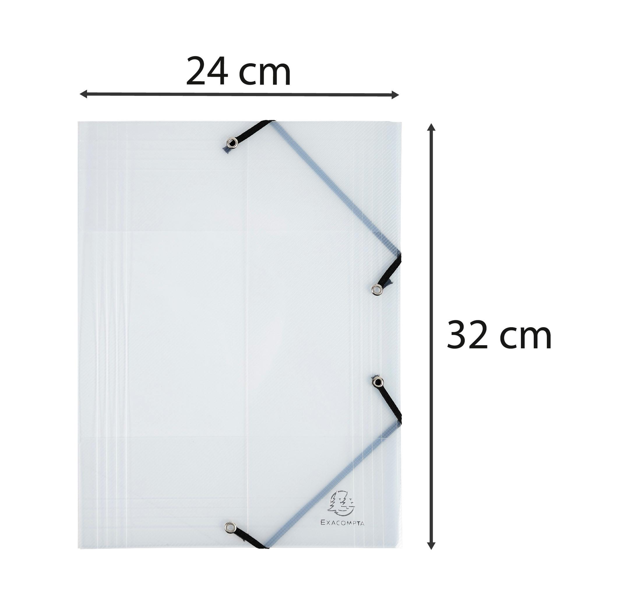 Exacompta Cartella 3 lembi con elastici polipropilene 500 micron Crystal Colours - A4 - x 25  