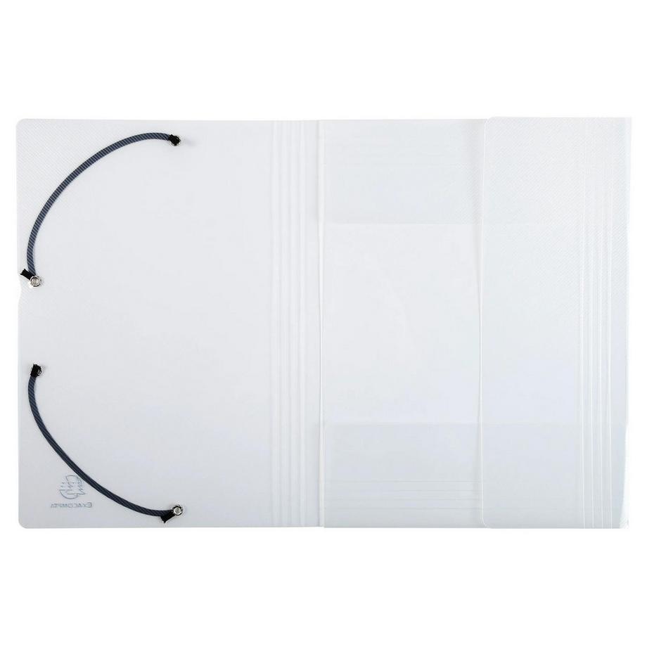 Exacompta Chemise à élastique 3 rabats Polypropylène 5/10e Crystal - A4 - x 25  