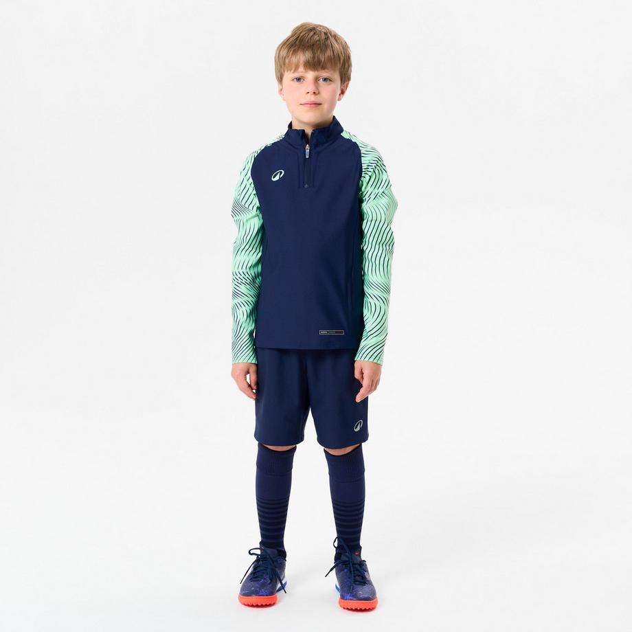 KIPSTA  Sweatshirt Kinder Fussball halber Reissverschluss Polyester 