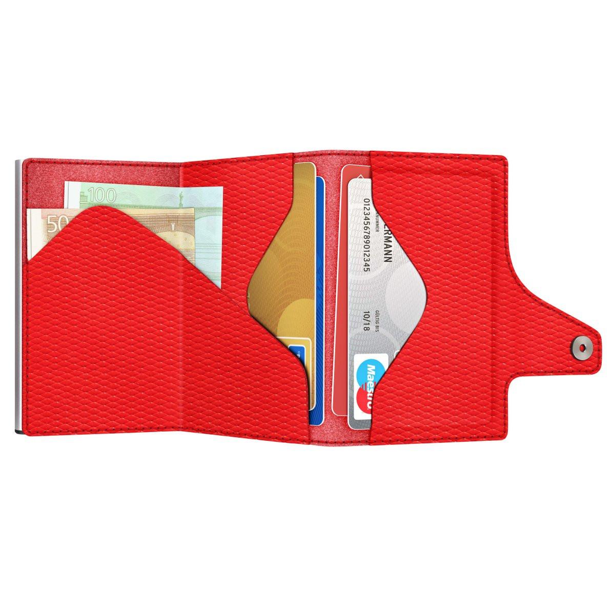 Tru Virtu  Doubelwallet Click & Slide Rhombus Coral/Silver 