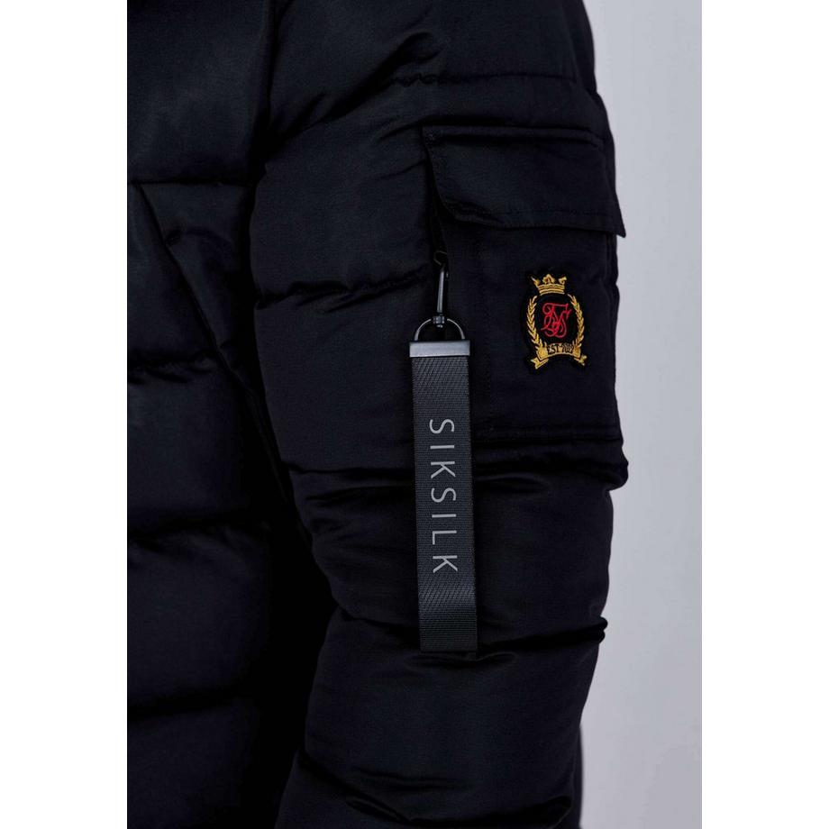 Sik Silk Parka avec capuche et fermeture éclair  