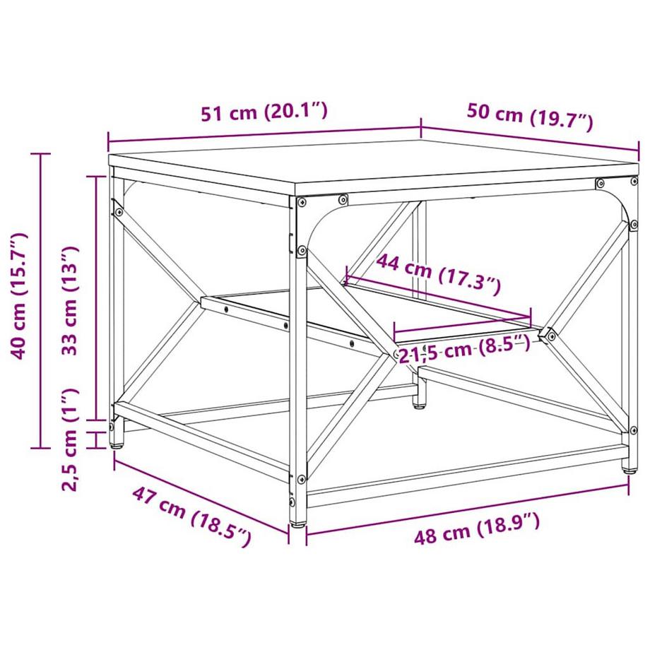 VidaXL Table basse bois d'ingénierie  