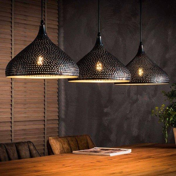 mutoni Lampe suspendue 3x 32x32 punch entonnoir brun noir  