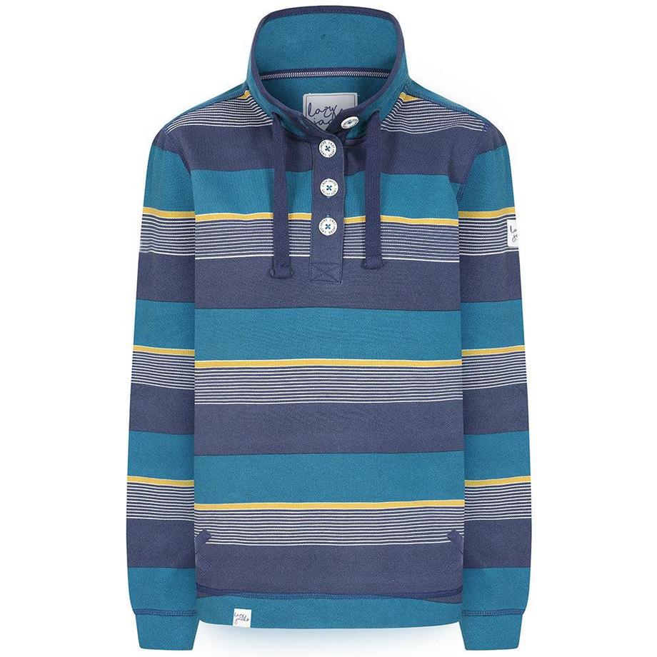 Sweatshirt  , Knopfhals, Piqué