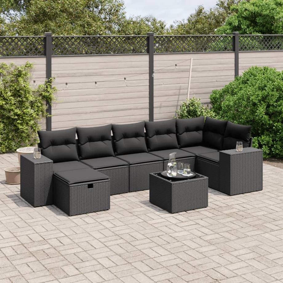 VidaXL Ensemble de canapés de jardin rotin synthétique  