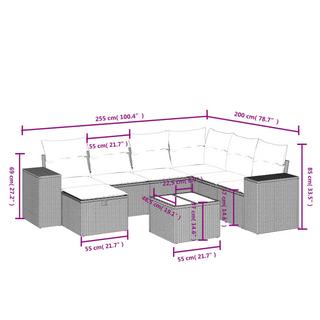 VidaXL set divano da giardino Polirattan  