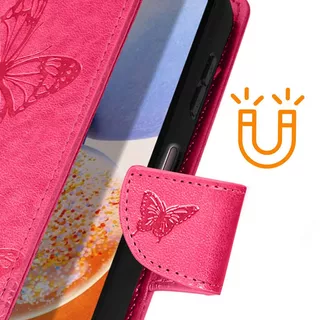 Avizar  Étui Samsung A14 5G , 4G Papillon Rose 
