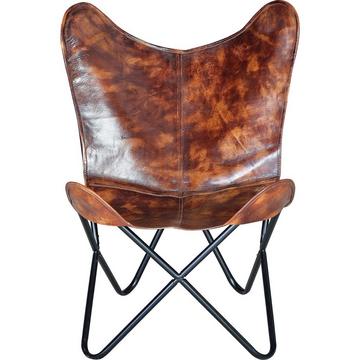 Fauteuil Butterfly cuir marron