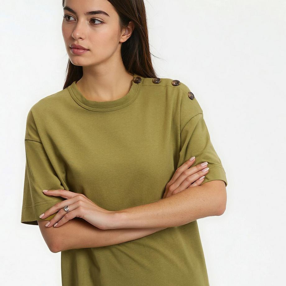 La Redoute Collections Abito lungo in jersey con abbottonatura sulla spalla  