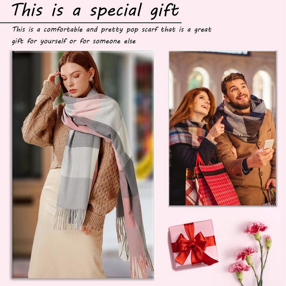 Only-bags.store Plaid Poncho Weicher Hochwertiger Winter Strickschal mit Quasten  