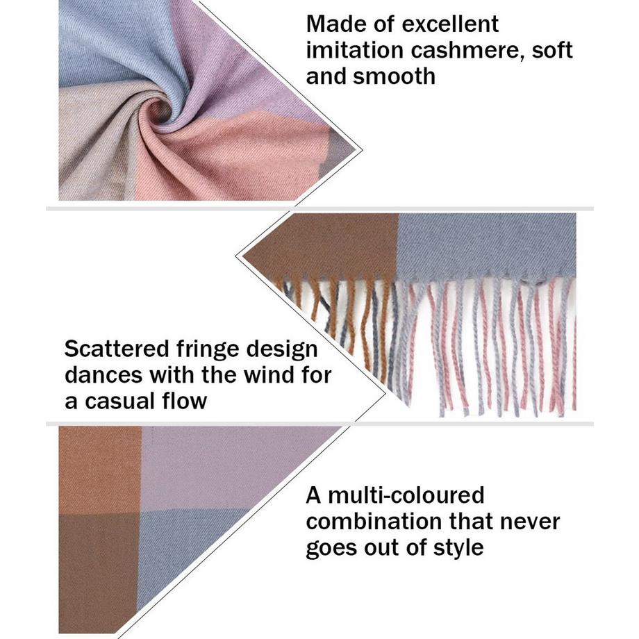 Only-bags.store Plaid Poncho Weicher Hochwertiger Winter Strickschal mit Quasten  