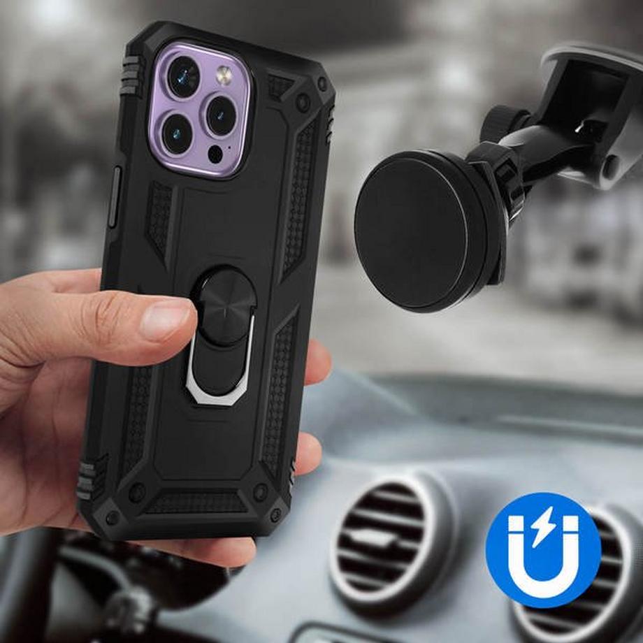 Avizar  Coque iPhone 14 Pro Max Bague Noir 