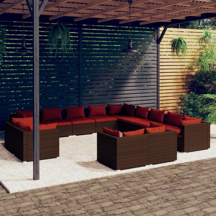 VidaXL Salon de jardin rotin synthétique  