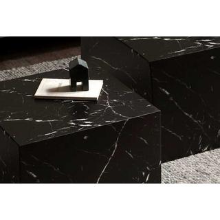 mutoni Tavolino in marmo quadrato nero (set di 2)  