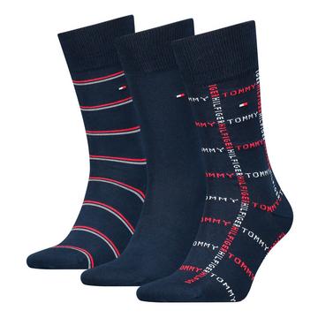 TH MEN SOCK 3P TIN GIFTBOX STRIPE DOT 39/42