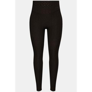 Ulla Popken Legging de Sport Texturé Taille Haute Large Ceinture Élastique  