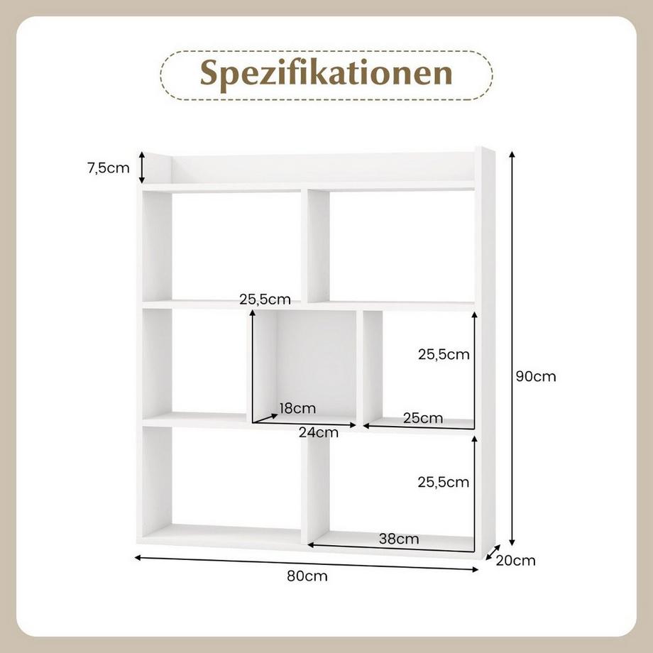 Northix Bücherregal mit 7 Würfeln  
