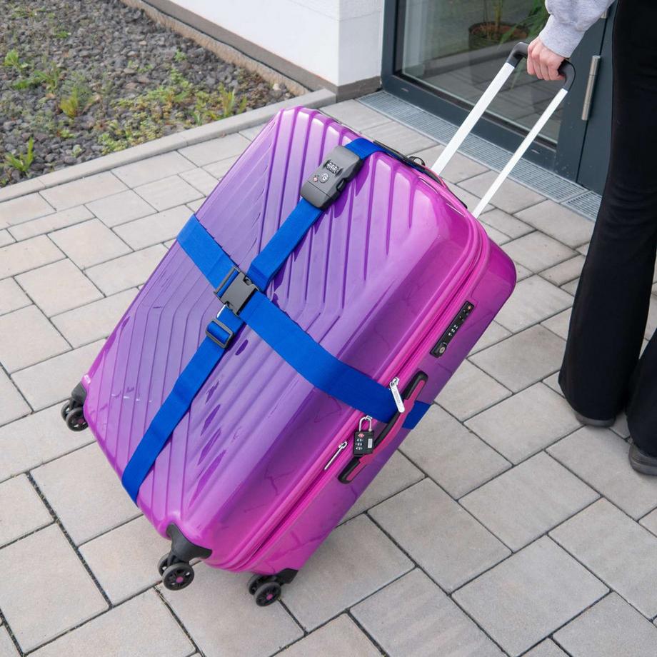 Intirilife  Intirilife Sangle de Bagage avec Cadenas à Combinaison et Étiquette de Nom 