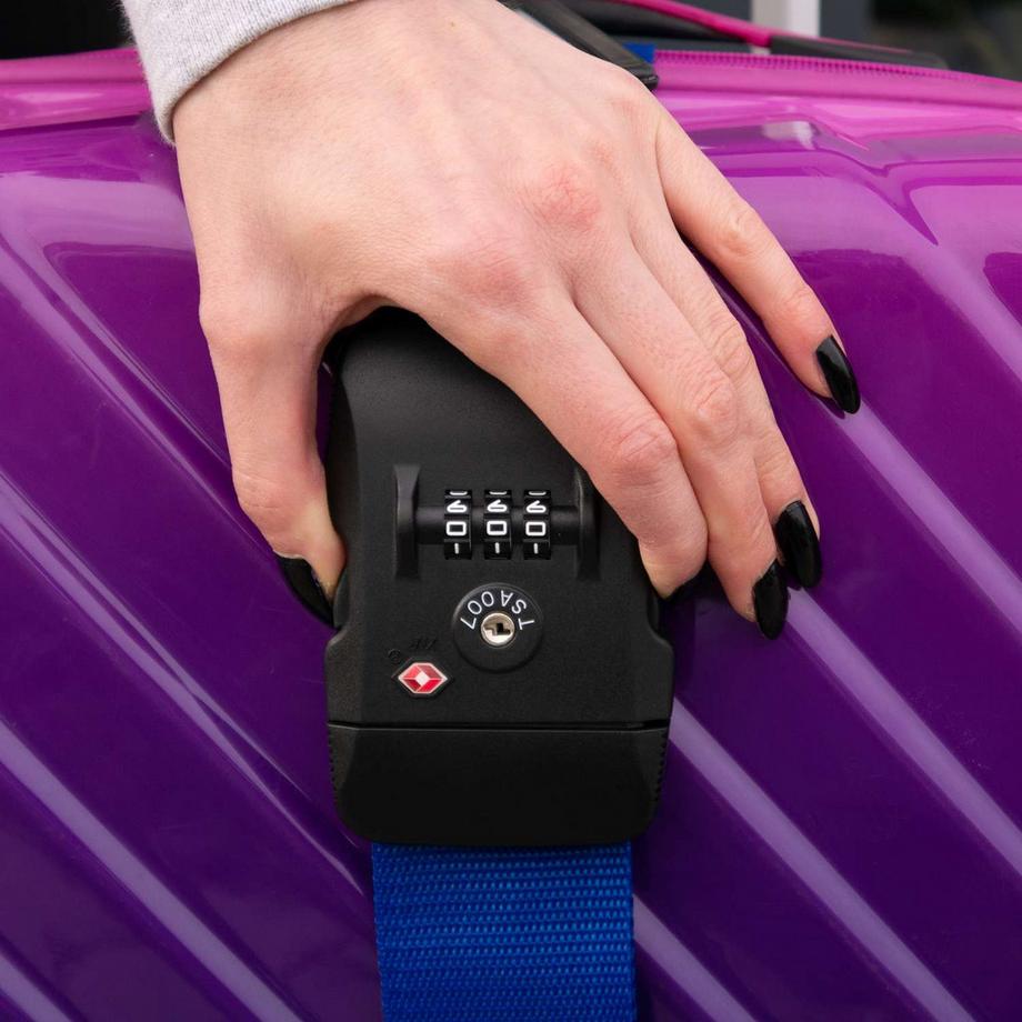 Intirilife  Intirilife Sangle de Bagage avec Cadenas à Combinaison et Étiquette de Nom 