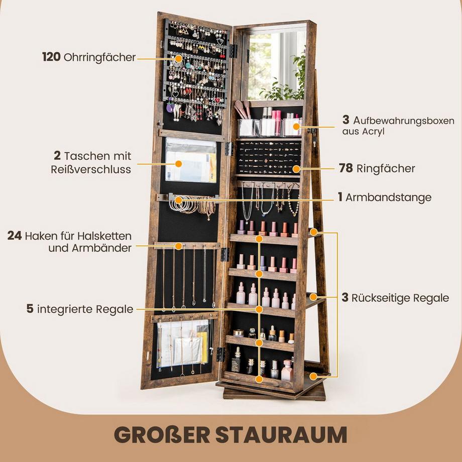 Northix 360° drehbarer Schmuckschrank  