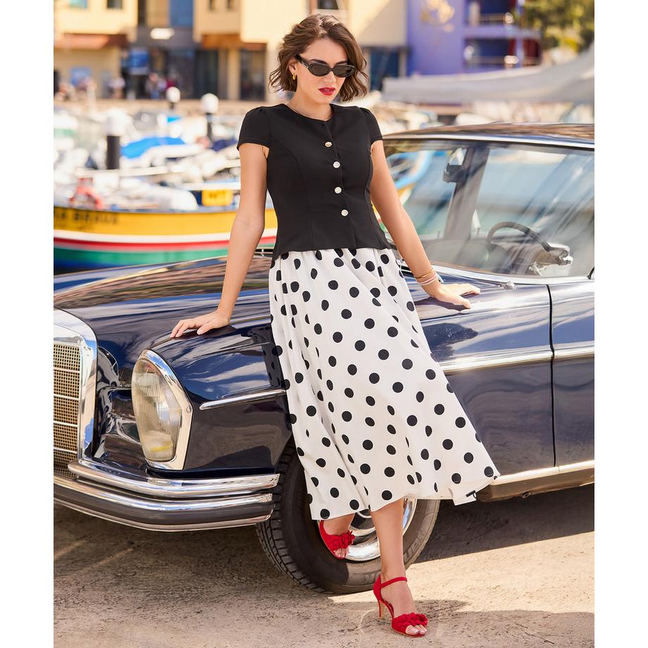 Joe Browns Kleid in Zweiteiler-Optik mit Tupfenrock  