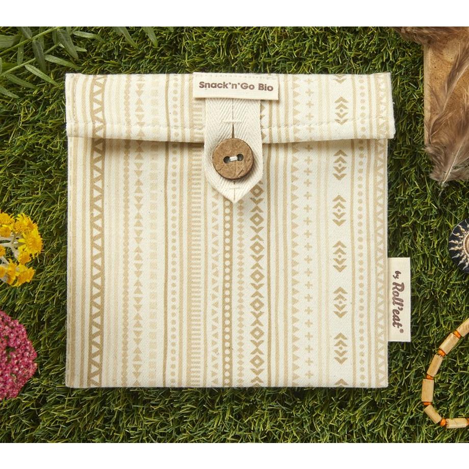 Roll'eat  Roll'eat Snack’n’Go Bio Etnia Sign Lunchpaket Baumwolle Beige, Cremefarben 