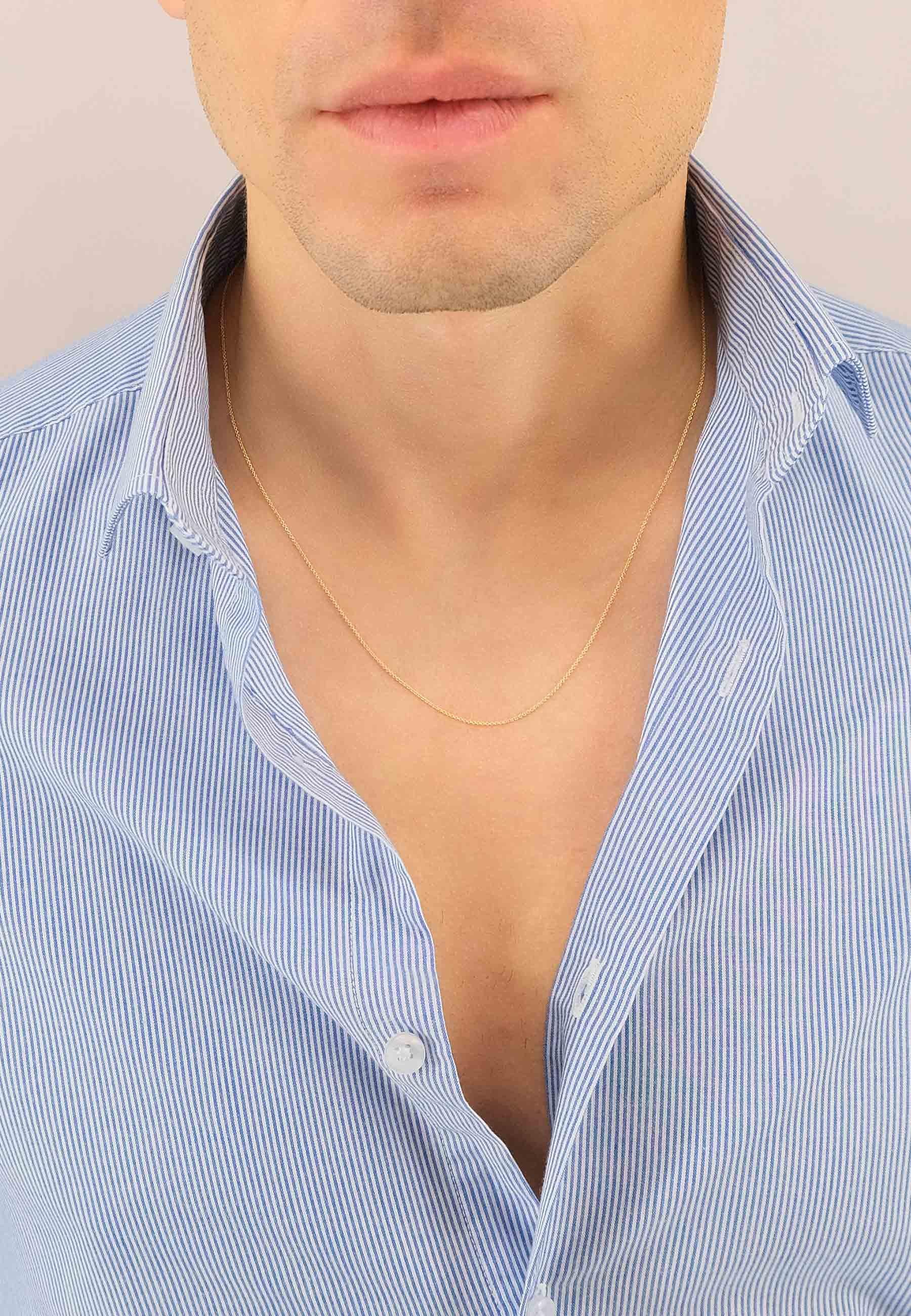 MUAU Schmuck  Collier Rundanker Gelbgold 750, 0.9mm, 38cm 