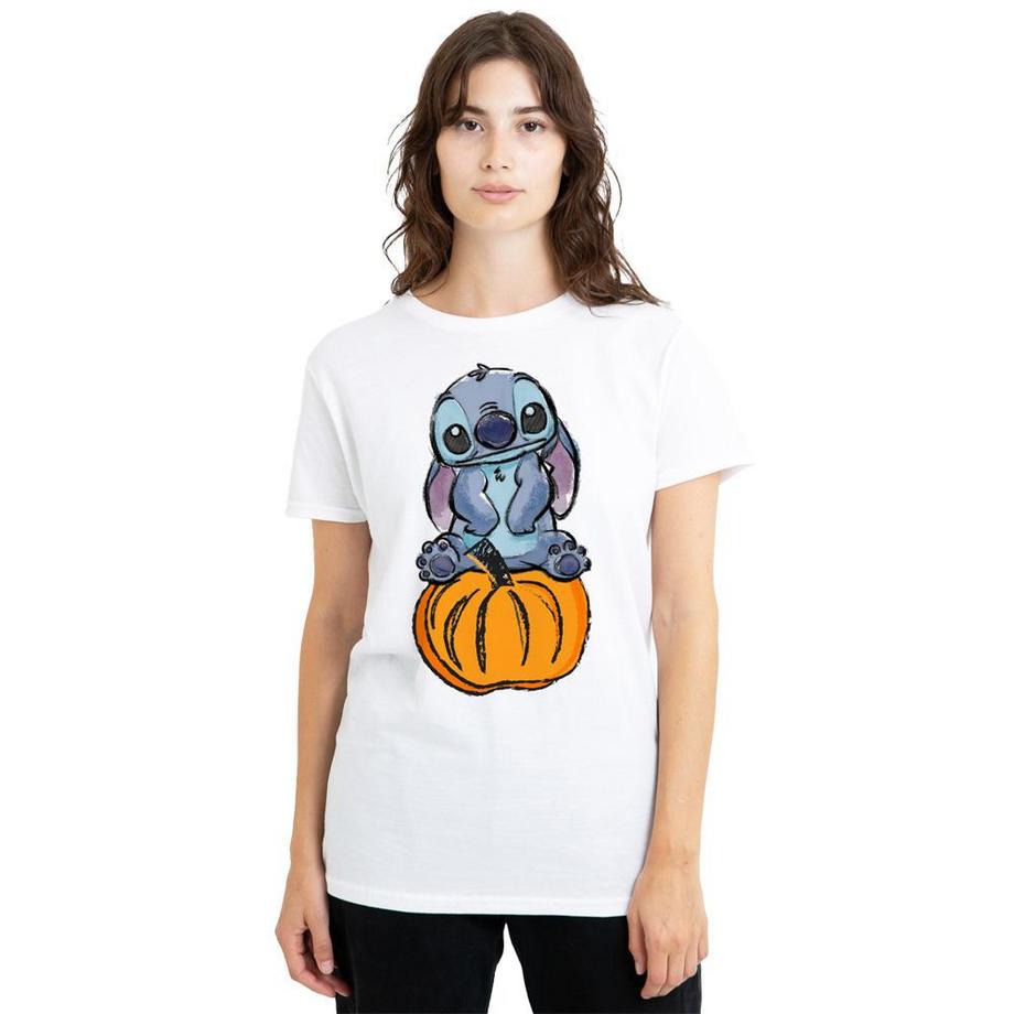 Lilo & Stitch T-Shirt Graphique Stitch sur Citrouille  