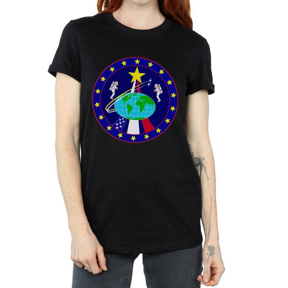 Nasa T-Shirt Stampata Vestibilità Boyfriend  