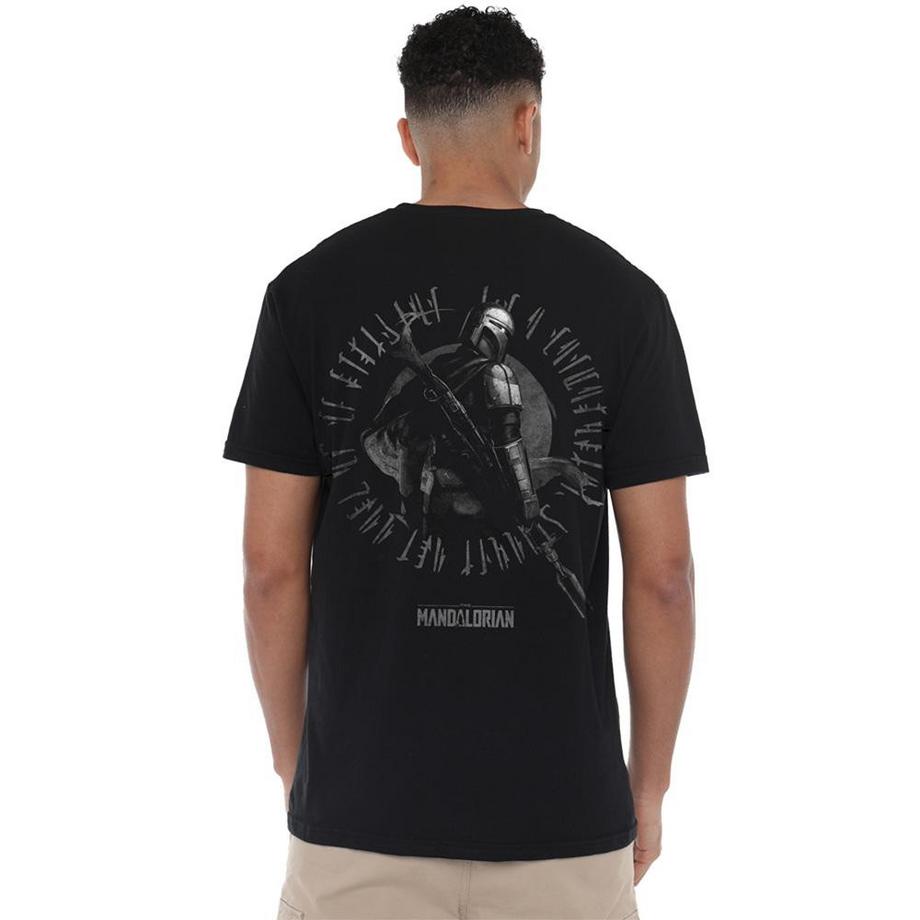 Star Wars: The Mandalorian  Religion Front Back Maglietta Stampa Posteriore Cotone Pettinato Ringspun 