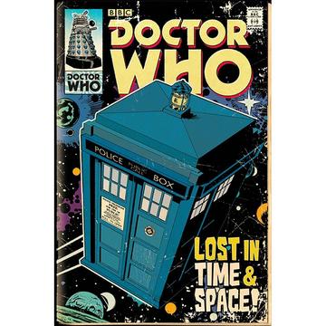 Poster - Gerollt und mit Folie versehen - Dr Who - Vintage Tardis