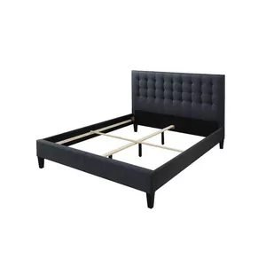 Letto matrimoniale con testiera capitonné in Tessuto antracite CHIARA
