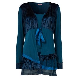 Joe Browns Velours Langarm Top mit Bindeband vorne  