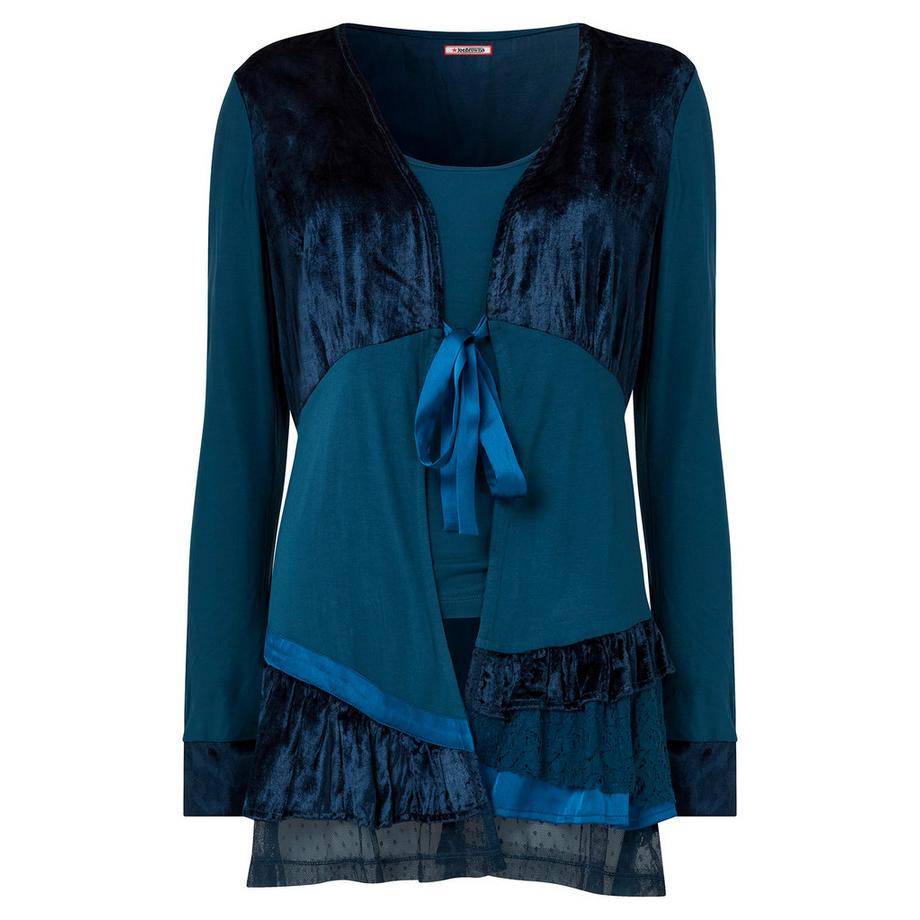 Joe Browns Velours Langarm Top mit Bindeband vorne  