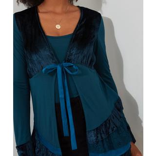 Joe Browns Velours Langarm Top mit Bindeband vorne  