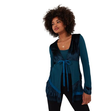 Joe Browns Velours Langarm Top mit Bindeband vorne  