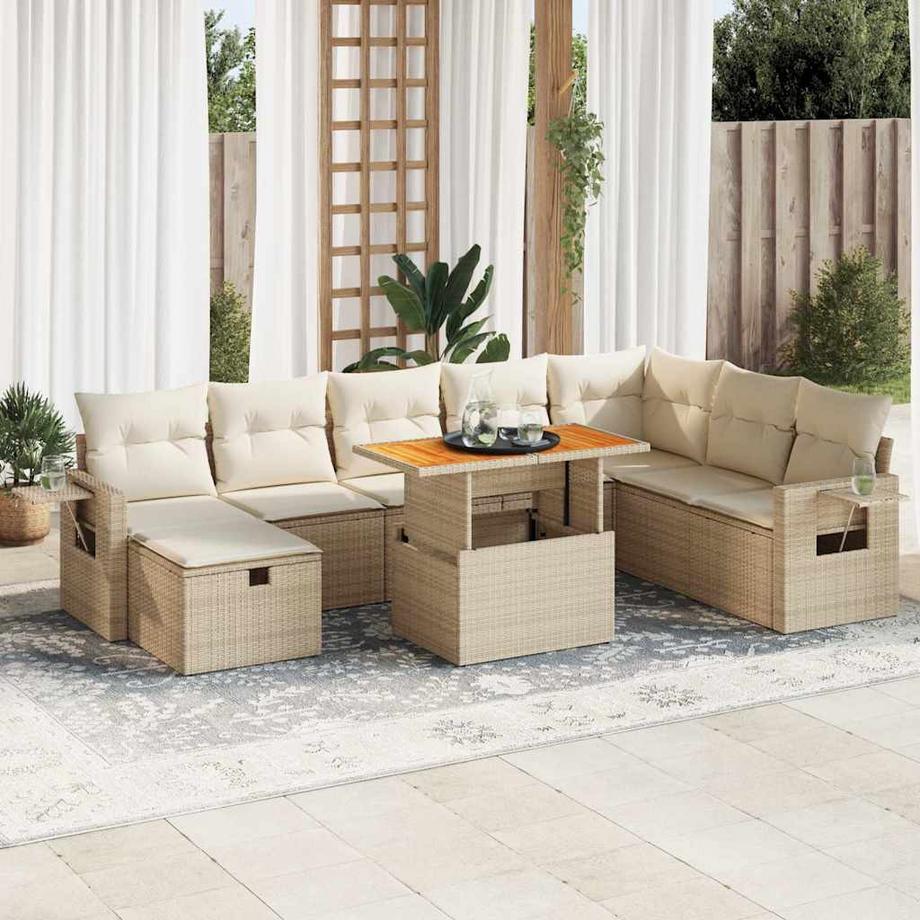 VidaXL set divano da giardino Polirattan  