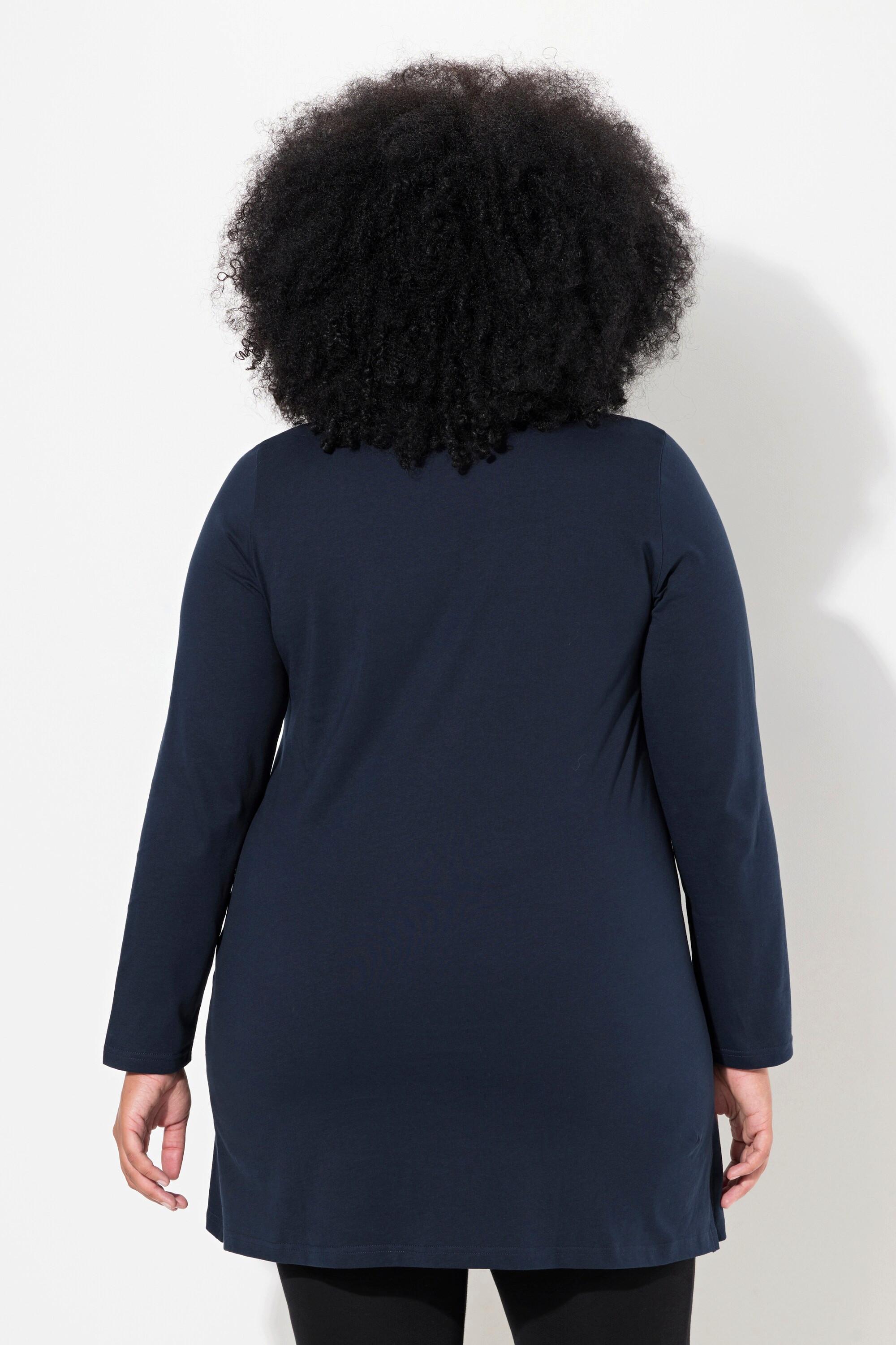 Ulla Popken  Longshirt, A-Linie, Tunika-Ausschnitt, Langarm 