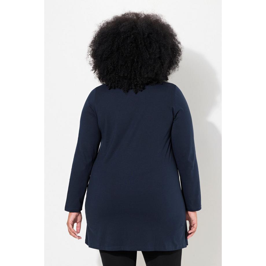 Ulla Popken Longshirt A-Linie Tunika-Ausschnitt Langarm  