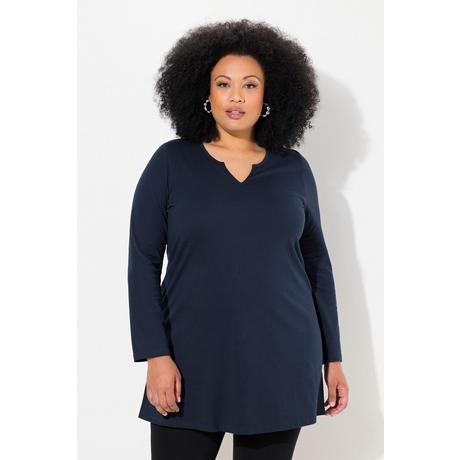 Ulla Popken  Longshirt, A-Linie, Tunika-Ausschnitt, Langarm 