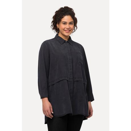 Ulla Popken  Camicia di lyocell con cucitura trasversale, colletto da camicia e maniche lunghe 