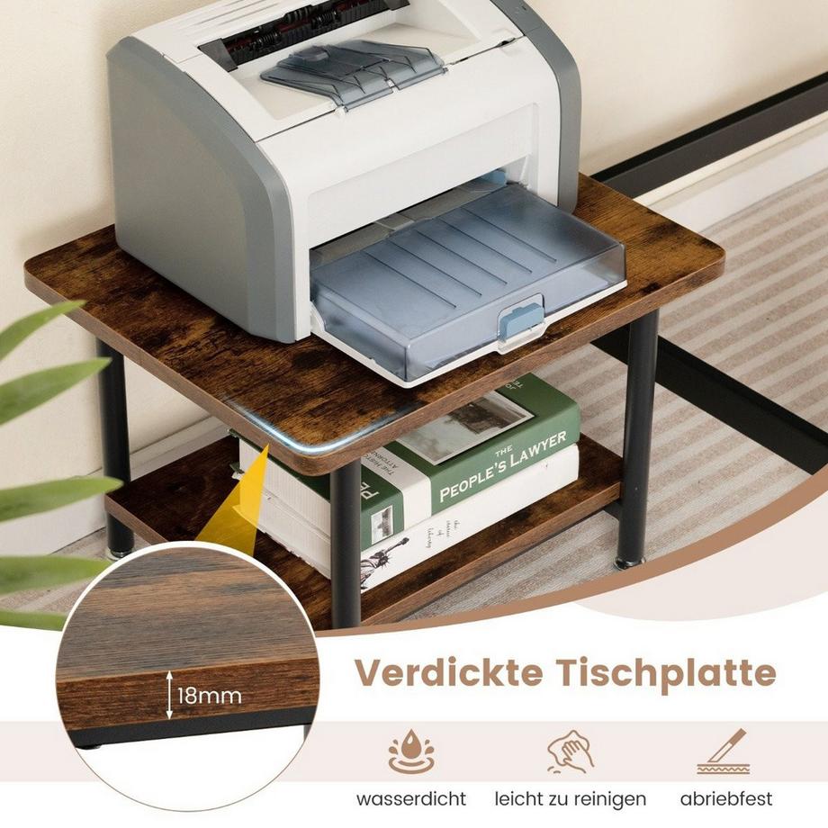 B2X Untertisch-Druckerablage mit Transportrollen 2-stöckige  