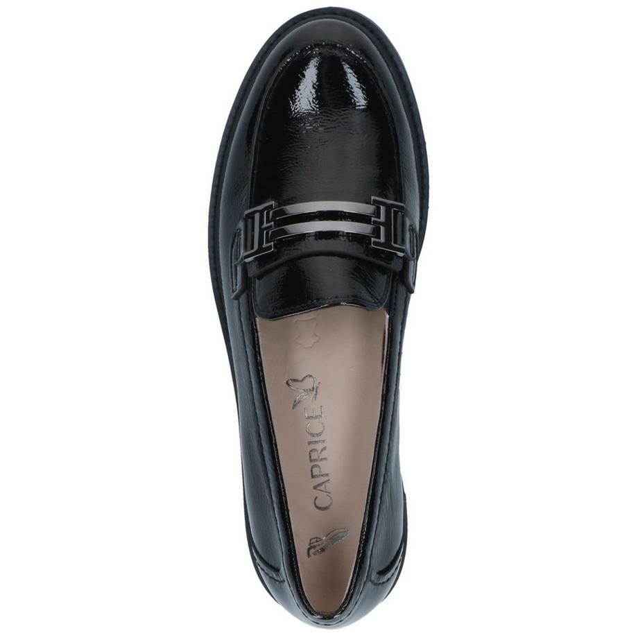 CAPRICE Loafer in pelle lucida con suola spessa  