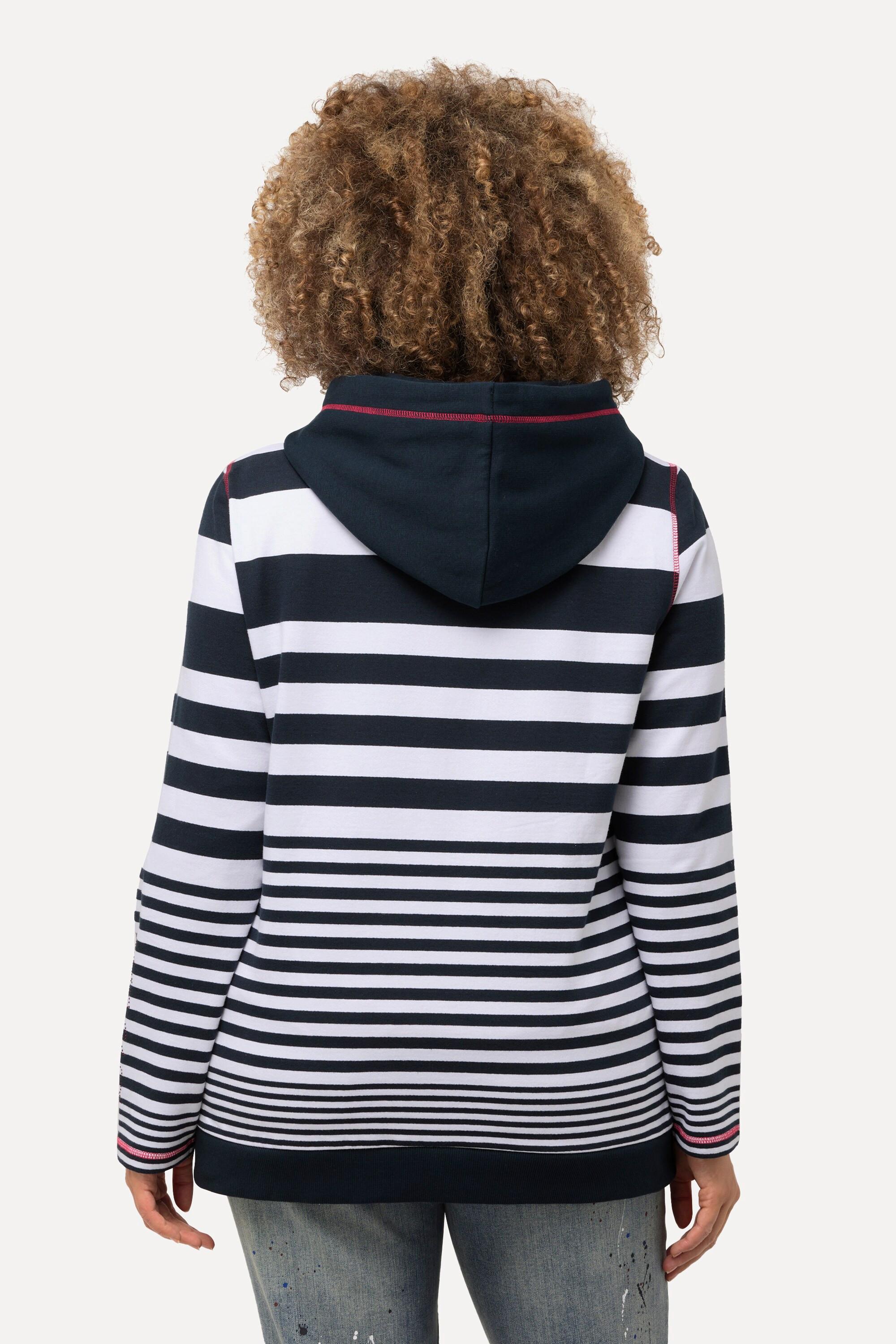 Ulla Popken Giacca con cappuccio cuciture decorative stampa Love  