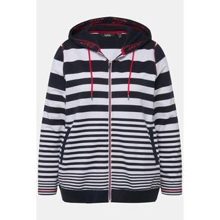 Ulla Popken Giacca con cappuccio cuciture decorative stampa Love  