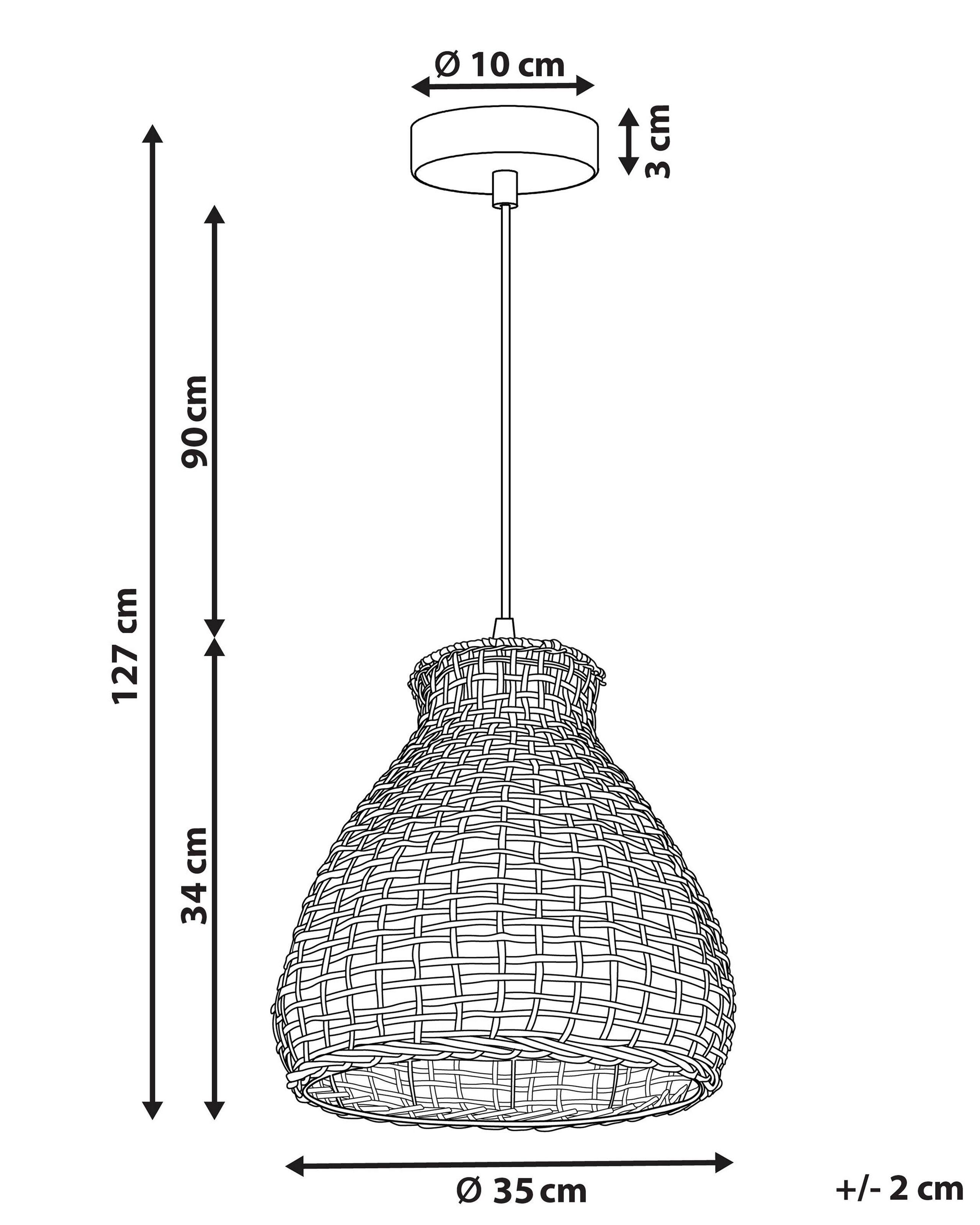 Beliani Lampadario en Rattan Boho SAKENI  