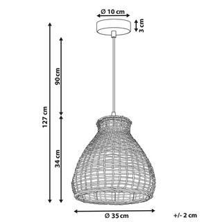 Beliani Lampadario en Rattan Boho SAKENI  