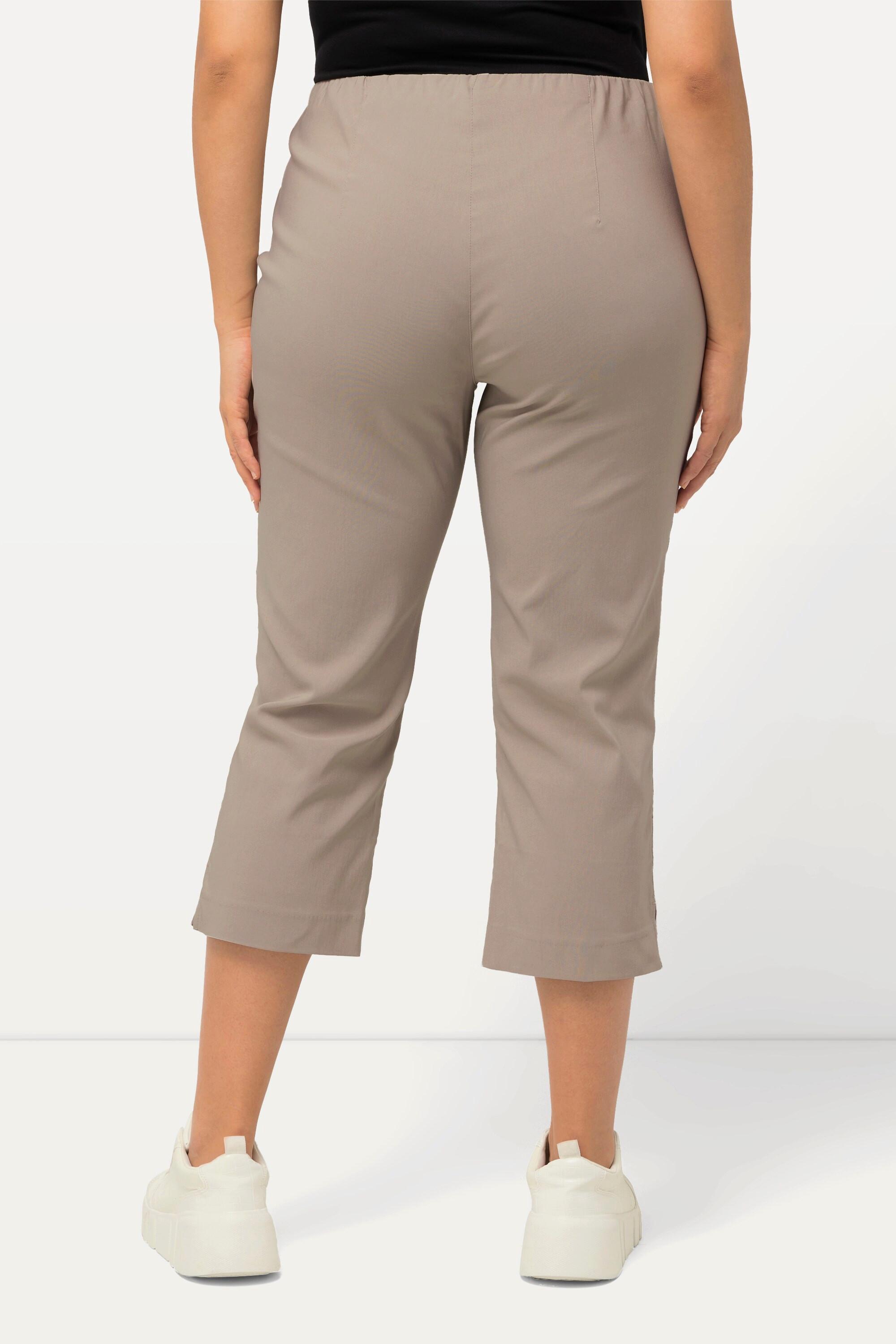 Ulla Popken  Pantalon en bengaline stretch, longueur 3/4 et taille élastique 