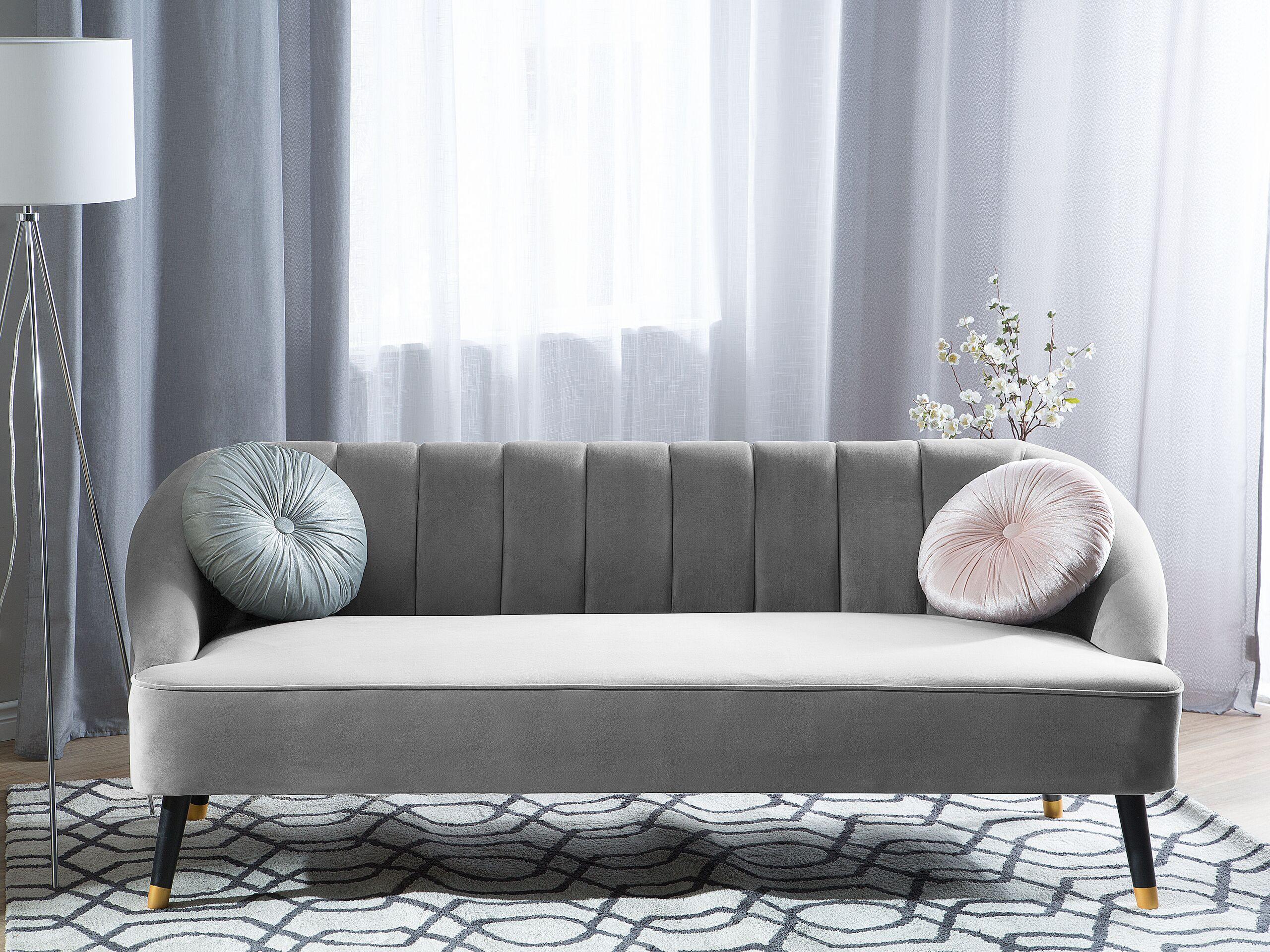 Beliani 3 Sitzer Sofa aus Samtstoff Modern ALSVAG  