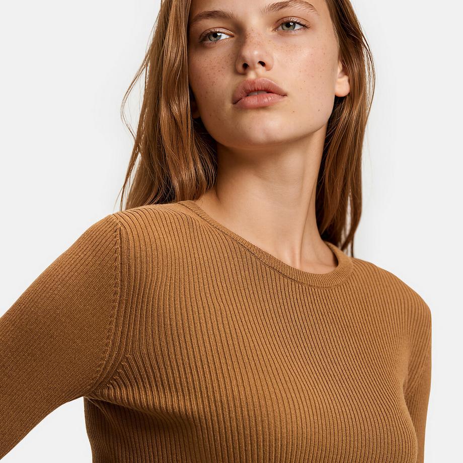 La Redoute Collections Pull col rond en fine maille  